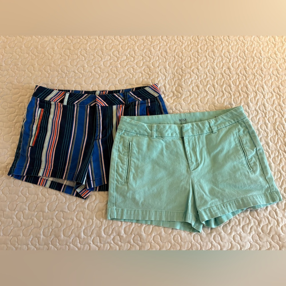 Bundle-Two Pair Shorts- Soft‎ Cotton Blend 3" - Size 8 Chino ana Twill Shorts